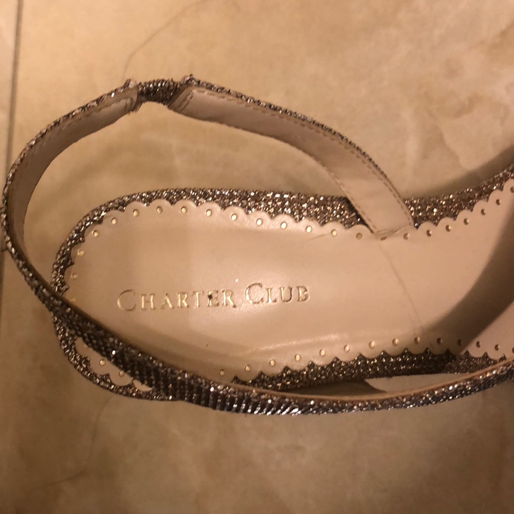 Gold Open Toe Heels - Picture 4 of 5